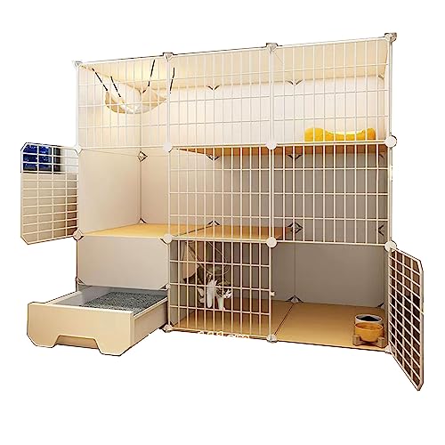 Katzenkäfig Balkon mit Katzenstreu Topf Hergestellt Großer Raum, Freie Aufteilung，Hohe Belastung, Geeignet for Katzen, Hunde, Kaninchen Usw (Size : 111 * 39 * 109cm, Color : Type A) von Generic