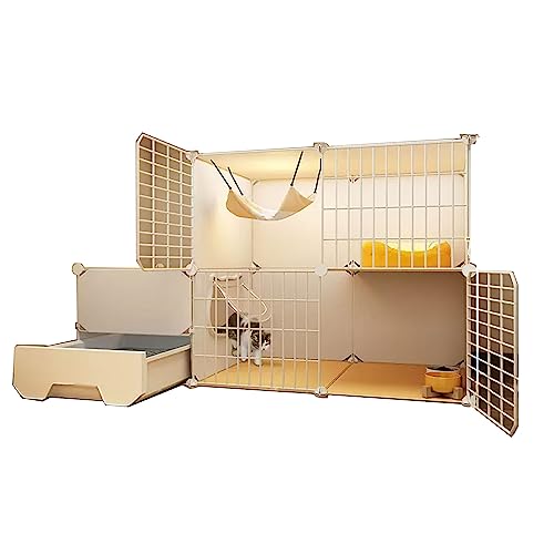 Katzenkäfig Balkon mit Katzenstreu Topf Hergestellt Großer Raum, Freie Aufteilung，Hohe Belastung, Geeignet for Katzen, Hunde, Kaninchen Usw (Size : 111 * 39 * 73cm-A, Color : Type A) von Generic