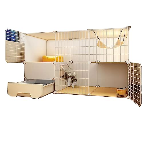 Katzenkäfig Balkon mit Katzenstreu Topf Hergestellt Großer Raum, Freie Aufteilung，Hohe Belastung, Geeignet for Katzen, Hunde, Kaninchen Usw (Size : 111 * 39 * 73cm-B, Color : Type C) von Generic