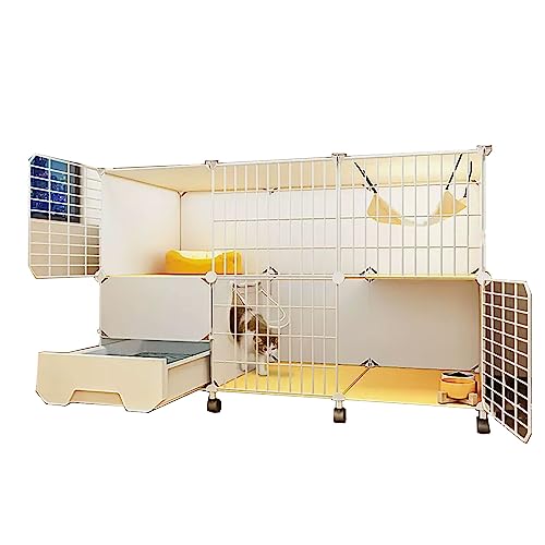 Katzenkäfig Balkon mit Katzenstreu Topf Hergestellt Großer Raum, Freie Aufteilung，Hohe Belastung, Geeignet for Katzen, Hunde, Kaninchen Usw (Size : 112 * 39 * 77cm, Color : Type B) von Generic