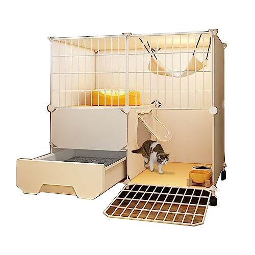 Katzenkäfig Balkon mit Katzenstreu Topf Hergestellt Großer Raum, Freie Aufteilung，Hohe Belastung, Geeignet for Katzen, Hunde, Kaninchen Usw (Size : 75 * 39 * 77cm, Color : Type A) von Generic