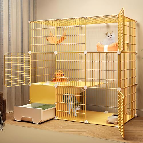 Katzenkäfig Für Den Innenbereich Mit Katzentoilette, Katzengehege, DIY-Katzenlaufstall, Abnehmbares Großes Kätzchengehege Aus Metalldraht, Für 1–2 Katzen, Einfache Installation Katzenkäfig Für Den Innenbereich Mit Katzentoilette, Katzengehege, DIY-Katzenlaufstall, Abnehmbares Großes Kätzchengehege Aus Metalldraht, Für 1–2 Katzen, Einfache Installation von Generic