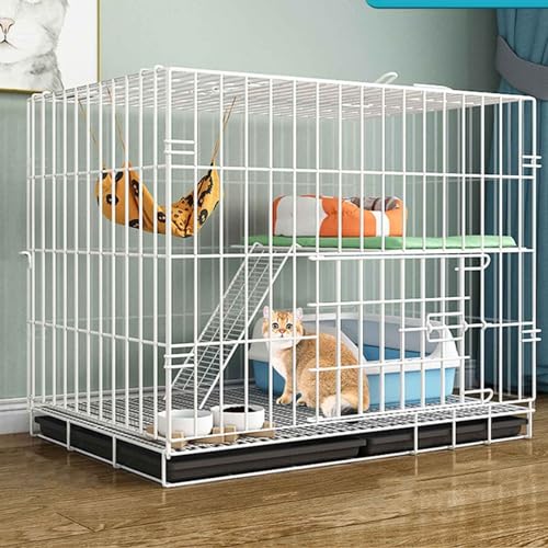 Katzenkäfig Indoor Faltbar Katzenhaus Katzengehege für Kaninchen Metall Katzenlaufstall 4-stöckige Haustierkäfig für Katzen, Hasen, Chinchillas Katzenkäfig Indoor Faltbar Katzenhaus Katzengehege für Kaninchen Metall Katzenlaufstall 4-stöckige Haustierkäfig für Katzen, Hasen, Chinchillas von Generic