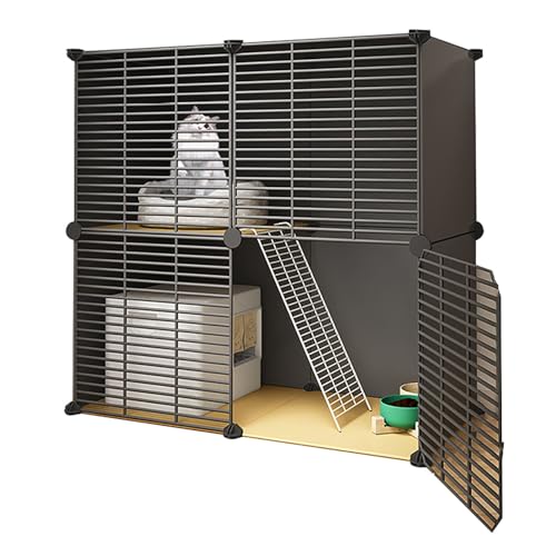 Katzenkäfig Indoor Groß DIY-Katzengehege mit Dichtem Metalldraht, Abnehmbare Plattform, Erweiterbares Design für 1–3 Katzen(75 * 39 * 73cm) von Generic