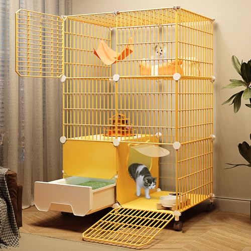 Katzenkäfig Katzengehege für Drinnen mit Katzentoilette Katzengehege Outdoor DIY Kleintierkäfig Gittergehege Katzenkäfig with Tur für Kaninchen Meerschweinchen(mit Rädern und Ohne Räder)(75*49*113cm) Katzenkäfig Katzengehege für Drinnen mit Katzentoilette Katzengehege Outdoor DIY Kleintierkäfig Gittergehege Katzenkäfig with Tur für Kaninchen Meerschweinchen(mit Rädern und Ohne Räder)(75*49*113cm) von Generic