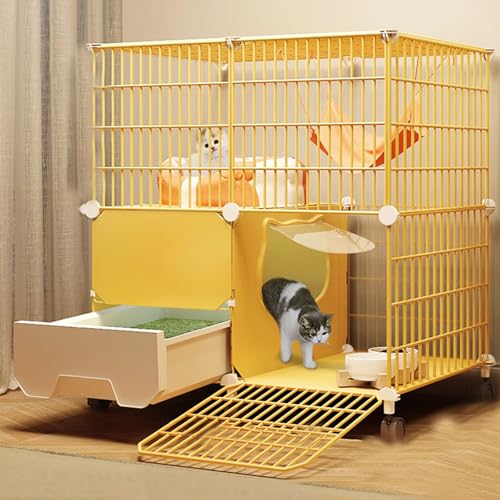 Katzenkäfig Katzengehege für Drinnen mit Katzentoilette Katzengehege Outdoor DIY Kleintierkäfig Gittergehege Katzenkäfig with Tur für Kaninchen Meerschweinchen(mit Rädern und Ohne Räder)(75*49*79cm) Katzenkäfig Katzengehege für Drinnen mit Katzentoilette Katzengehege Outdoor DIY Kleintierkäfig Gittergehege Katzenkäfig with Tur für Kaninchen Meerschweinchen(mit Rädern und Ohne Räder)(75*49*79cm) von Generic