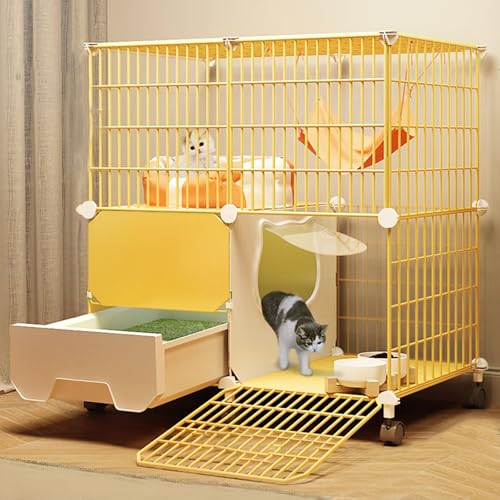 Katzenkäfig Katzengehege für Drinnen mit Katzentoilette Katzengehege Outdoor DIY Kleintierkäfig Gittergehege Katzenkäfig with Tur für Kaninchen Meerschweinchen(mit Rädern und Ohne Räder)(75*39*79cm) Katzenkäfig Katzengehege für Drinnen mit Katzentoilette Katzengehege Outdoor DIY Kleintierkäfig Gittergehege Katzenkäfig with Tur für Kaninchen Meerschweinchen(mit Rädern und Ohne Räder)(75*39*79cm) von Generic