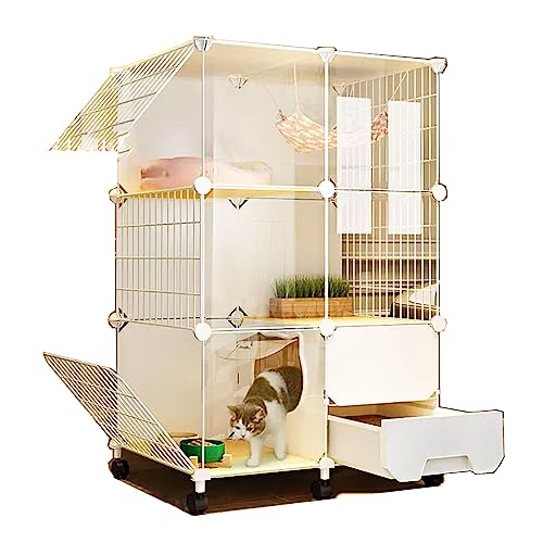 Katzenkäfig for Den Balkon mit Schubladen-Katzentoilette und Rollen, Atmungsaktiv, Sichtbar,Solide Plattform ohne klemmende Füße,Geeignet for Katzen, Hunde, Kaninchen ( Size : 112*47*77cm , Color : Ty Katzenkäfig for Den Balkon mit Schubladen-Katzentoilette und Rollen, Atmungsaktiv, Sichtbar,Solide Plattform ohne klemmende Füße,Geeignet for Katzen, Hunde, Kaninchen ( Size : 112*47*77cm , Color : Ty von Generic