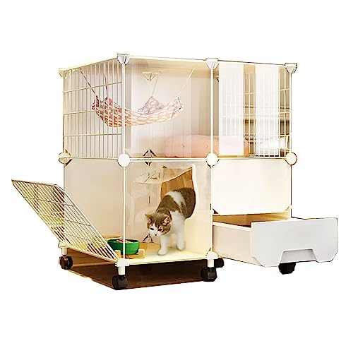 Katzenkäfig for Den Balkon mit Schubladen-Katzentoilette und Rollen, Atmungsaktiv, Sichtbar,Solide Plattform ohne klemmende Füße,Geeignet for Katzen, Hunde, Kaninchen ( Size : 77*37*77cm , Color : Typ Katzenkäfig for Den Balkon mit Schubladen-Katzentoilette und Rollen, Atmungsaktiv, Sichtbar,Solide Plattform ohne klemmende Füße,Geeignet for Katzen, Hunde, Kaninchen ( Size : 77*37*77cm , Color : Typ von Generic