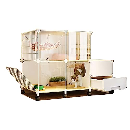 Katzenkäfig for Den Balkon mit Schubladen-Katzentoilette und Rollen, Atmungsaktiv, Sichtbar,Solide Plattform ohne klemmende Füße,Geeignet for Katzen, Hunde, Kaninchen ( Size : 77*47*112cm-A , Color : Katzenkäfig for Den Balkon mit Schubladen-Katzentoilette und Rollen, Atmungsaktiv, Sichtbar,Solide Plattform ohne klemmende Füße,Geeignet for Katzen, Hunde, Kaninchen ( Size : 77*47*112cm-A , Color : von Generic