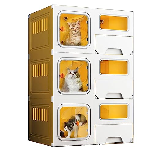 Katzenkäfig für Draußen Garten mit Geschlossene Katzentoilette Transparente Sichtfenster, Atmungsaktiv Frei Erweiterbar Geeignet für Haustierkatzen, Hunde (Size : 72 * 49 * 107cm) von Generic