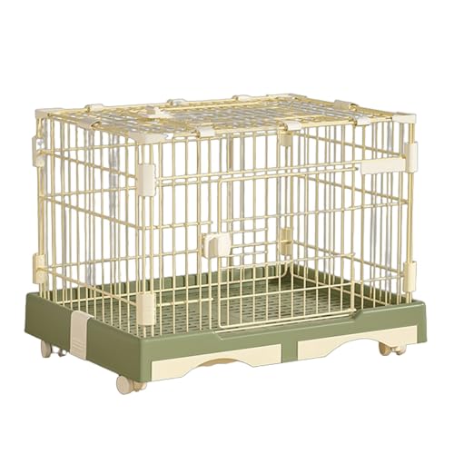 Katzenkäfig für Drinnen und Draußen 2 Türen Metall-Katzenlaufstall mit Abnehmbarem Tablett und 360-Grad-Schwenkrädern für Katzen Hasen(Multi-Colored,72 * 47 * 55cm) von Generic