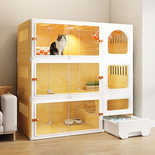 Katzenkäfig für den Innenbereich, Katzenkäfig, DIY-Katzenkäfig für den Innenbereich, Katzen mit Katzentoilette, Kätzchenkäfig, einfach zusammenzubauen, für 1–2 kleine Katzen (Größe: 105 x 45 x 105 cm) Katzenkäfig für den Innenbereich, Katzenkäfig, DIY-Katzenkäfig für den Innenbereich, Katzen mit Katzentoilette, Kätzchenkäfig, einfach zusammenzubauen, für 1–2 kleine Katzen (Größe: 105 x 45 x 105 cm) von Generic
