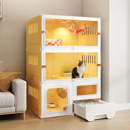 Katzenkäfig für den Innenbereich, Katzenkäfig, DIY-Katzenkäfig für den Innenbereich, Katzen mit Katzentoilette, Kätzchenkäfig, einfach zusammenzubauen, für 1–2 kleine Katzen (Größe: 70 x 45 x 105 cm) Katzenkäfig für den Innenbereich, Katzenkäfig, DIY-Katzenkäfig für den Innenbereich, Katzen mit Katzentoilette, Kätzchenkäfig, einfach zusammenzubauen, für 1–2 kleine Katzen (Größe: 70 x 45 x 105 cm) von Generic