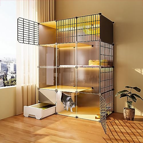 Katzenkäfig für den Innenbereich, Katzenkäfig für den Innenbereich, Katzenbox, Kätzchenkäfig, für 1–3 Katzen (Größe: 109 x 39 x 142 cm) von Generic