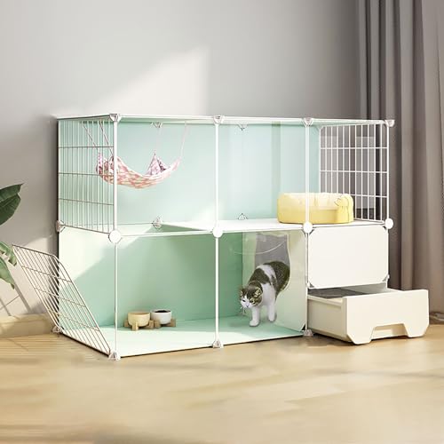Katzenkäfig für den Innenbereich, Katzenkäfig für den Innenbereich, Katzenhütte, Katzenzucht, kann frei zusammengebaut werden, Haustierkäfig für Meerschweinchen, klein (Größe: 107 x 37 x 72 cm) von Generic