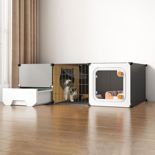 Katzenkäfig für den Innenbereich, Katzenkäfig für große Katzen, großer zusätzlicher Auslauf für 1–2 Katzen (105 x 45 x 35 cm) von Generic