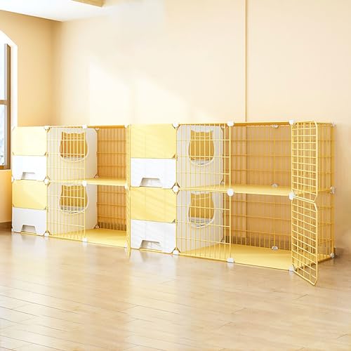 Katzenkäfig für den Innenbereich, Katzenkäfig mit Katzentoilette, Innenkäfig, für 1–5 Katzen (Größe: 210 x 35 x 70 cm) von Generic