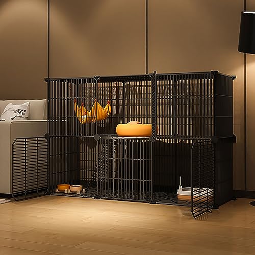 Katzenkäfig für den Innenbereich, Katzenkäfige für den Innenbereich, großer Katzenkäfig, abnehmbarer zusätzlicher Katzenstall, für Katzen, schwarz/weiß (Farbe: Schwarz, Größe: 111 x 37 x 73 cm) Katzenkäfig für den Innenbereich, Katzenkäfige für den Innenbereich, großer Katzenkäfig, abnehmbarer zusätzlicher Katzenstall, für Katzen, schwarz/weiß (Farbe: Schwarz, Größe: 111 x 37 x 73 cm) von Generic