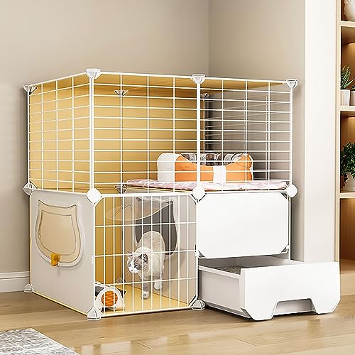 Katzenkäfig für den Innenbereich, große Katzenkäfige, Innenbox, Laufstall für Katzen und Kätzchen, abnehmbare Drahtkäfigkiste, (Größe: 75 x 39 x 73 cm-b) von Generic