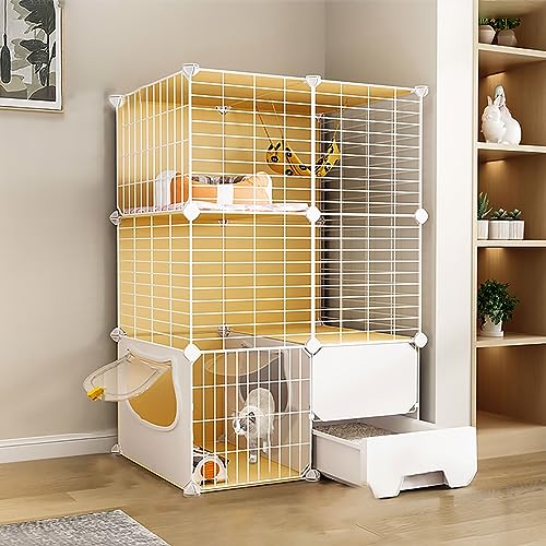 Katzenkäfig für den Innenbereich, große Katzenkäfige, Innenbox, Laufstall für Katzen und Kätzchen, abnehmbarer Drahtkäfig, (Größe: 75 x 39 x 109 cm) von Generic
