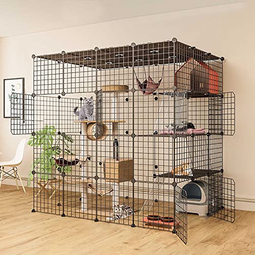 Katzenkäfig für den Innenbereich, große Katzenkäfige für den Innenbereich – Katzenkäfig, Zwinger, Katzen, Katzenzaun, Katzenkäfigbox, abnehmbarer Bewegungsplatz für Haustiere – für 1–4 Katzen Katzenkäfig für den Innenbereich, große Katzenkäfige für den Innenbereich – Katzenkäfig, Zwinger, Katzen, Katzenzaun, Katzenkäfigbox, abnehmbarer Bewegungsplatz für Haustiere – für 1–4 Katzen von Generic