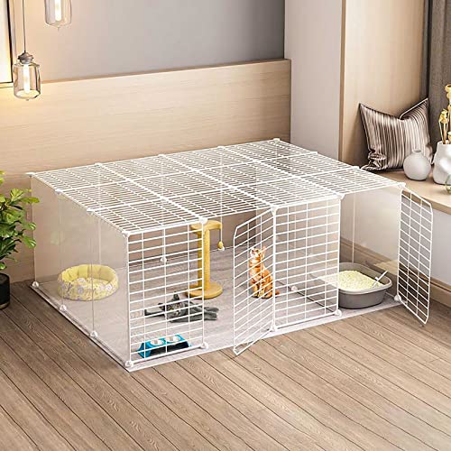 Katzenkäfig für den Innenbereich – Katzenkäfig, Katzenkäfig für den Innenbereich, Hundekäfige für kleine Tiere, leicht zu reinigen – für 1–3 Katzen (Farbe: Weiß von Generic