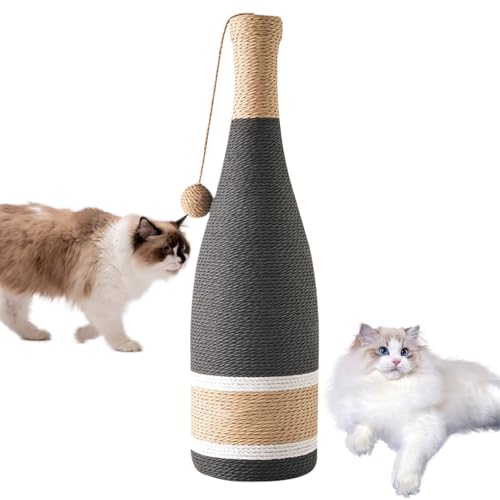 Katzenkratzer - Innenkatze Kratzer | Vertikaler Kratzposten Mit Interaktivem Ball | 60 cm Weinflaschen Design, Schweres Unterhaltungsspielzeug Katzenkratzer - Innenkatze Kratzer | Vertikaler Kratzposten Mit Interaktivem Ball | 60 cm Weinflaschen Design, Schweres Unterhaltungsspielzeug von Generic