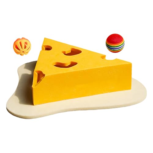 Katzenkratzern - Katzenkratzer | Haustierkätzchen Kratzer Mit Käsedesign | Katzenkratzers -Pads with Ball, Uhr Bell | Festes Kratzerspielzeug Solide Katze Für Kleines Mittelgroßes Kätzchen Katzenkratzern - Katzenkratzer | Haustierkätzchen Kratzer Mit Käsedesign | Katzenkratzers -Pads with Ball, Uhr Bell | Festes Kratzerspielzeug Solide Katze Für Kleines Mittelgroßes Kätzchen von Generic