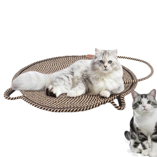 Katzenkratzmatte, Katzenwandkratzer - Runder Kratzteppich für Katzen mit hängenden Ohren - Katzenspielzeug, Möbelschutz, Katzenbett zum Krallenschleifen der Katze von Generic