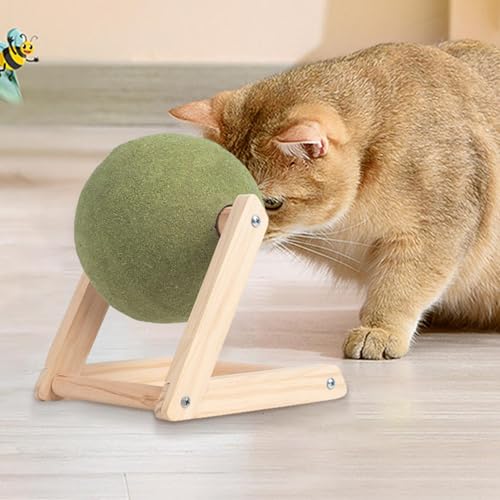 Katzenminze Ball | Katzenminze Spielzeug | Katzenminze Ball Mit Halterung Katzen Spielzeug | Drehbare Katzenminze Rollerball Bodenhalterung | Katzenminze Bälle Für Den Katzenboden von Generic
