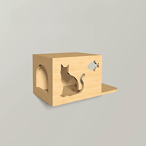 Katzenmöbel Wand, Katzenklettern Wand aus Massivem Holz, Katzenbett Wand, frei Kombinierbare Wandkletterleiter, Raumkapsel, Katzennest-Sprungplattform Katze Wandelement (Size : Cat Loves Fish cat NES Katzenmöbel Wand, Katzenklettern Wand aus Massivem Holz, Katzenbett Wand, frei Kombinierbare Wandkletterleiter, Raumkapsel, Katzennest-Sprungplattform Katze Wandelement (Size : Cat Loves Fish cat NES von Generic