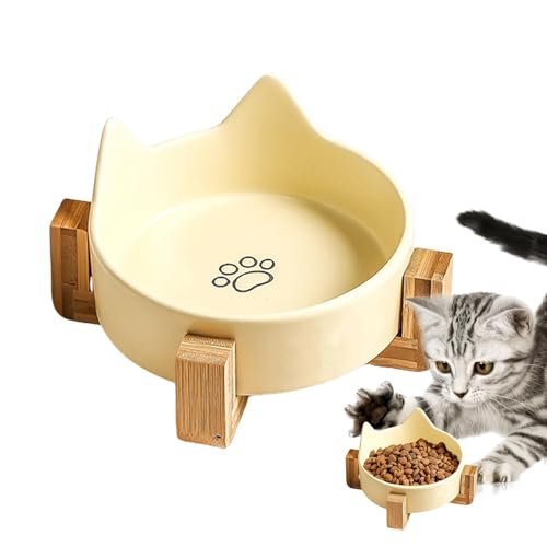 Katzennäpfe aus Keramik – Anti-Drop-Hundenapf – Auslaufsichere Hundenäpfe für Hunde und Katzen, Futternapf für Katzen mit Holzständer, Niedliche Wasserschale mit o Katzennäpfe aus Keramik – Anti-Drop-Hundenapf – Auslaufsichere Hundenäpfe für Hunde und Katzen, Futternapf für Katzen mit Holzständer, Niedliche Wasserschale mit o von Generic