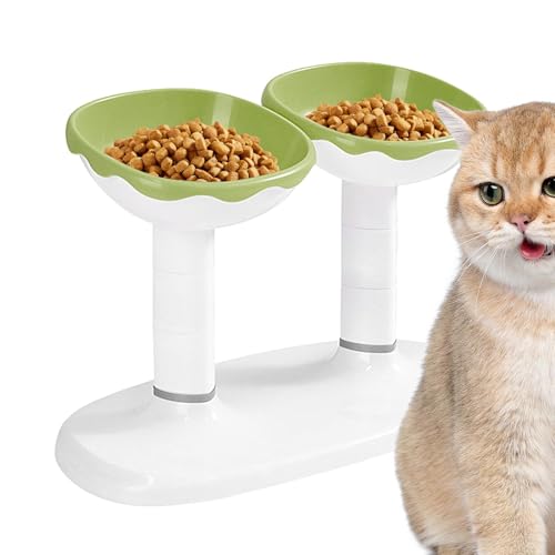Katzennapf - Höhenverstellbarer Futternapf für Haustiere aus ABS PP, Wassernapf und Futternapf für Haustiere | Futter- und Wasserteller für Katzen, Futterspender Katzennapf - Höhenverstellbarer Futternapf für Haustiere aus ABS PP, Wassernapf und Futternapf für Haustiere | Futter- und Wasserteller für Katzen, Futterspender von Generic