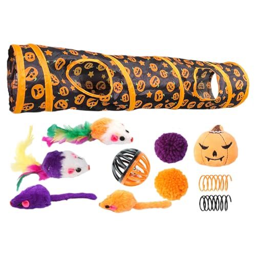 Katzenspieltunnel – Interaktives Kätzchenspielzentrum, Halloween-Katzentunnel und Spielzeug | Halloween-Peekaboo-Katzenhöhle mit Katzenspielzeug, interaktives Spielzeug- und Aktivitätszentrum für gela Katzenspieltunnel – Interaktives Kätzchenspielzentrum, Halloween-Katzentunnel und Spielzeug | Halloween-Peekaboo-Katzenhöhle mit Katzenspielzeug, interaktives Spielzeug- und Aktivitätszentrum für gela von Generic