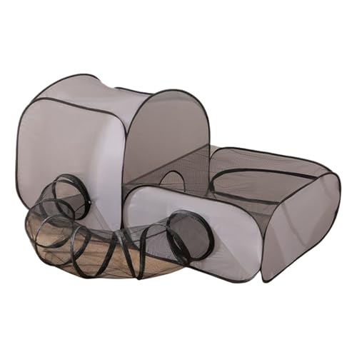 Katzenspielzelt Tragbarer Katzenzaun Laufstall mit Tunnel Faltbares Mesh Haustierzelt und Zaungehege für Kätzchen, Welpen, | Indoor Outdoor Oxford Spielhaus von Generic