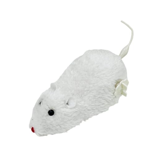 Katzenspielzeug Fellmäuse für Katzen, Kriechende Maus Plüschtier Realistisches Mäuse Spielzeug Plüsch Spielzeugmaus Kurzhaar Plüschmaus Katzenspielzeug Katze Plüschkatzenspielzeug (Weiß) von Generic