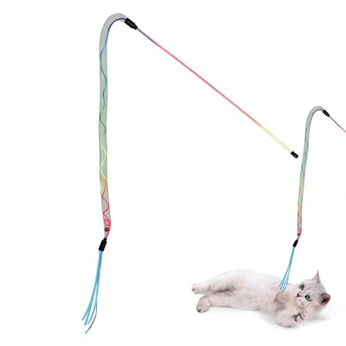 Katzenspielzeug mit Federstab – Katzenspielzeug mit Federstab, interaktives Kätzchenspielzeug mit Federn zum Teasen | Federstab für freudige Momente, Katzenangel, Katzenschnurspielzeug für Kätzchen zu Katzenspielzeug mit Federstab – Katzenspielzeug mit Federstab, interaktives Kätzchenspielzeug mit Federn zum Teasen | Federstab für freudige Momente, Katzenangel, Katzenschnurspielzeug für Kätzchen zu von Generic