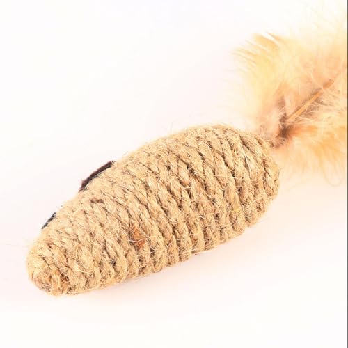 Katzenspielzeug mit Quietschrassel – Realistische Katzenmaus mit Rasselgeräusch, interaktives Plüsch-Maus mit Katze, Teaser-Spielzeug für Katzen im Innenbereich, flexibles Federspielzeug von Generic