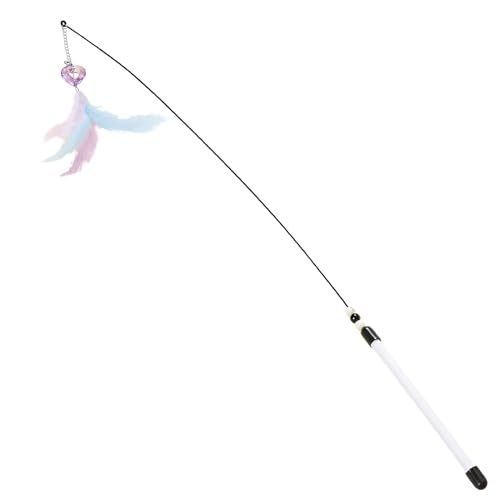 Katzenstabspielzeug - Plastikgriff, farbenfrohe Vogelfunktion | Glocken -Tipper -Teaser für agile katzenartige Übungen, interaktiver String Dangler für PET PET und tägliche Stimulation, 80x1.5x1.5 cm/ Katzenstabspielzeug - Plastikgriff, farbenfrohe Vogelfunktion | Glocken -Tipper -Teaser für agile katzenartige Übungen, interaktiver String Dangler für PET PET und tägliche Stimulation, 80x1.5x1.5 cm/ von Generic