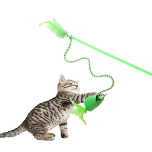 Katzenstäbchen, Katzenstäbchenspielzeug für Indoor-Katzen - Interaktive Plüsch-Mäuse für Kätzchen | Kitten Teaser mit Catnip für die meisten Kätzchen von Generic