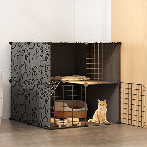 Katzentoilette, Katzenkäfige für den Innenbereich, groß, Katzengehege, Katzenschrank, halbgeschlossener Katzenkäfig, DIY-Katzenlaufstall, Haustierzaun für den Innenbereich, mit Katzennest + Katzenhäng Katzentoilette, Katzenkäfige für den Innenbereich, groß, Katzengehege, Katzenschrank, halbgeschlossener Katzenkäfig, DIY-Katzenlaufstall, Haustierzaun für den Innenbereich, mit Katzennest + Katzenhäng von Generic