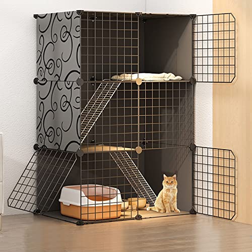Katzentoilette, Katzenkäfige für den Innenbereich, groß, Katzengehege, Katzenschrank, halbgeschlossener Katzenkäfig, DIY-Katzenlaufstall, Haustierzaun für den Innenbereich, mit Katzennest + Katzenhäng Katzentoilette, Katzenkäfige für den Innenbereich, groß, Katzengehege, Katzenschrank, halbgeschlossener Katzenkäfig, DIY-Katzenlaufstall, Haustierzaun für den Innenbereich, mit Katzennest + Katzenhäng von Generic