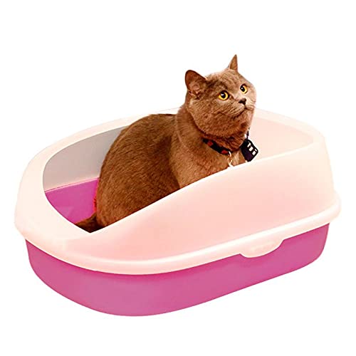 Katzentoilette Haustier Hundetoilette Katzentoilette Katzentoilette Katze Hund Tablett Teddy Anti-Splash Toilette mit Katzenstreu Schaufel Welpe Katze Indoor Home Sandbox Haustiertoilette (Farbe : Rot von Generic