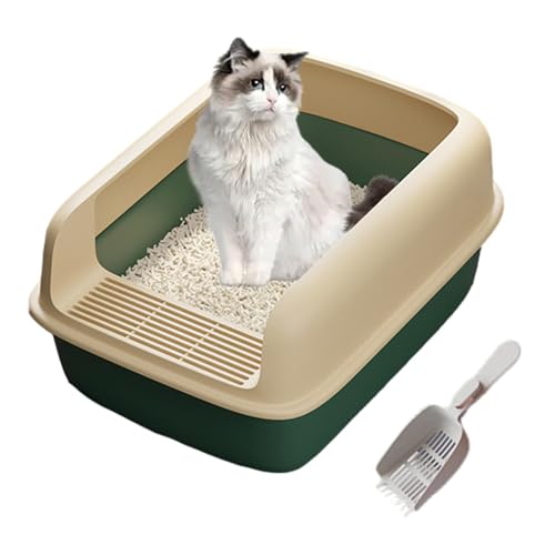 Katzentoilette – Katzentoilette, Kätzchen-Badezimmerbox | Katzenstreu-Abfallbehälter mit Schaufel, Katzenkotbehälter mit hoher Rückenlehne, Katzenkotbehälter für Katzen, Kaninchen und Kätzchen, 16,14 von Generic