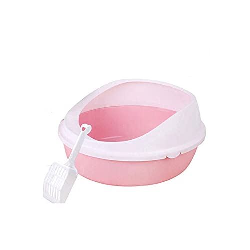 Katzentoilette Katzentoilette Katzentoilette Halbgeschlossene Katzentoilette Große Katzentoilette Katzenzubehör Abnehmbare Leicht zu reinigende Haustiertoilette mit großem Raum (Farbe: Rosa) von Generic