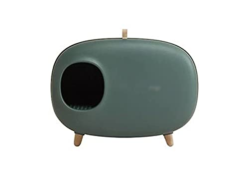 Katzentoilette Top Katzentoilette mit Schaufel und Schild Toilette Langlebiges abnehmbares Design Halbgeschlossene Haustierreinigungsmittel Katzentoilette, leicht zu reinigende Haustiertoilette (Farbe von Generic