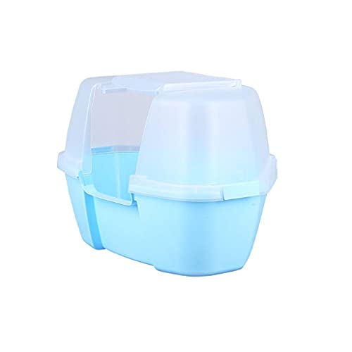 Katzentoilette Vollständig geschlossene dreieckige Katzentoilette Katzentoilette Deodorant Extra große spritzwassergeschützte Katzentoilette Ecke Katzentoilette Haustiertoilette (Farbe : Blau) von Generic