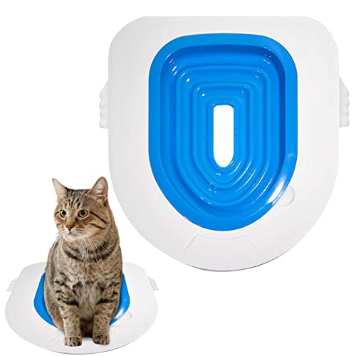 Katzentoiletten-Trainingssystem, Produkte für Katzen – langlebiger Urinalsitz, Töpfchentrainer, Rillen-Design, Toiletten-Trainingsanleitung für Haustiere, Katzen, Katzentoilette von Generic