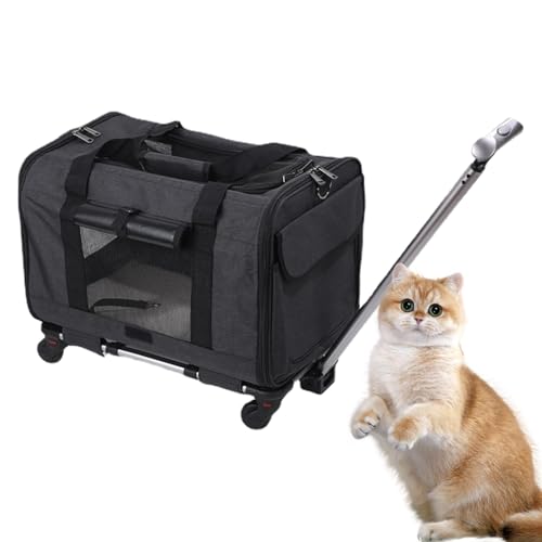 🏡 Katzenträger – groß, Katzentrage | Kleine Transporttasche für Hunde und Katzen mit Rollen - Kleine Reisetasche für Hunde, Katzenträger mit weichen Rollen von Generic
